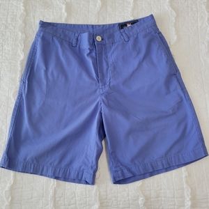 Vineyard Vines Club Shorts Periwinkle Blue 33 EUC Flat Front 8.5" Inseam